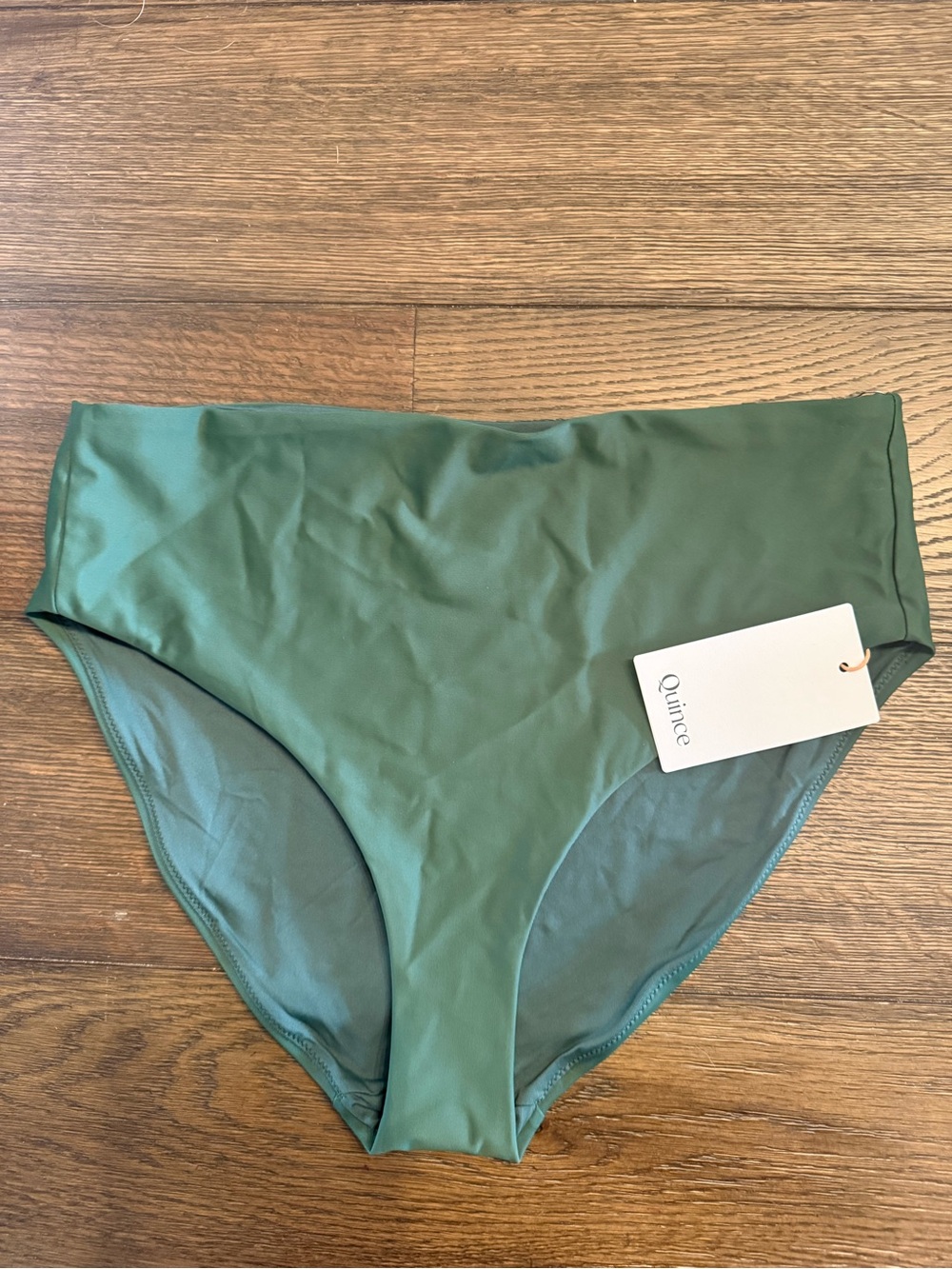 Quince Green High Waisted Bikini Bottoms L NWT
